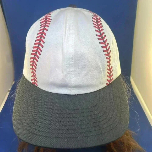 Vintage Baseball-Themed Adjustable Cap with Stitch Design - Picture 2 of 5